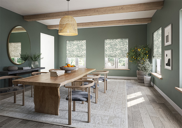 Maui, Green Ink - Twist&Fit Roman Blind - Image 6